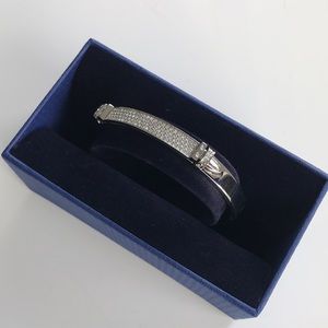 Swarovski Stainless Steel Crystal Narrow Bangle Bracelet